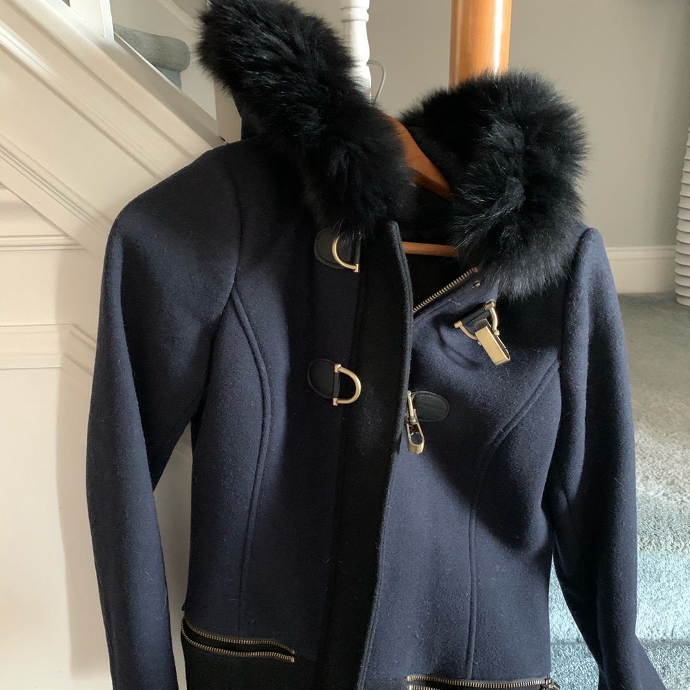 Michael Kors Peacoat with real fur hood